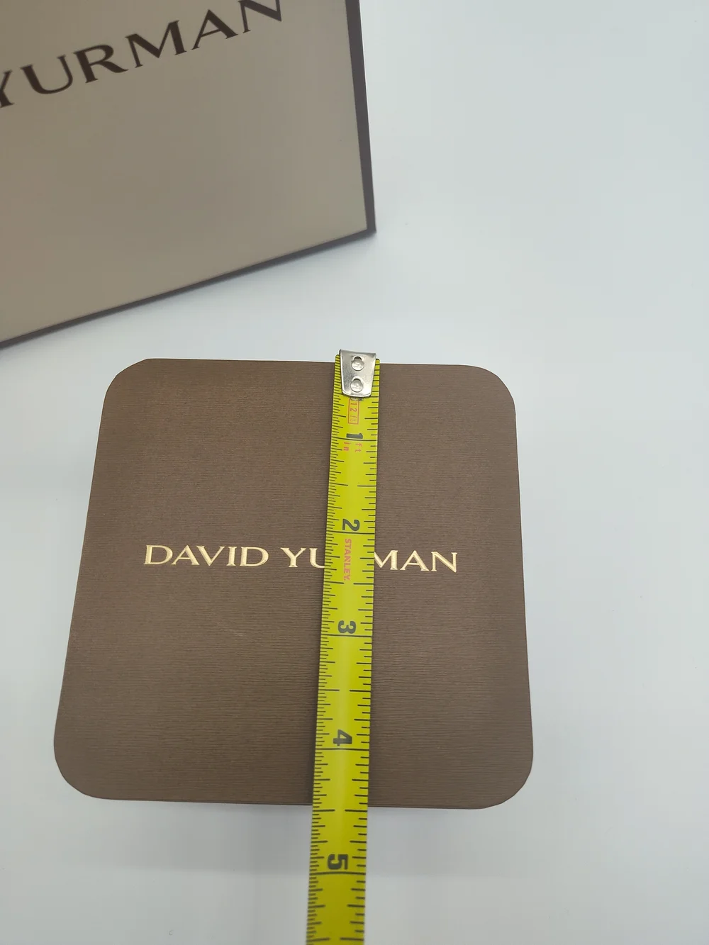 DAVID YURMAN Jewelry Gift Box Shopping Bag Ribbon Set Brown Ivory Packaging EUC